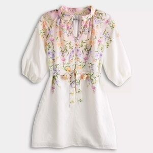 Sandra Darren Regular Floral Shift Dress White Multi SZ 16